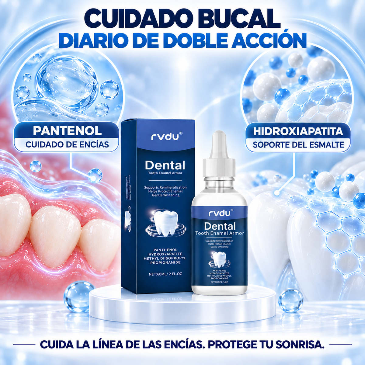 Rvdu Líquido Periodontal Para Encías Dañadas Sensibles Y Retraídas 60 Ml Limpieza De Manchas En Dientes Cuidado De La Línea Gingival