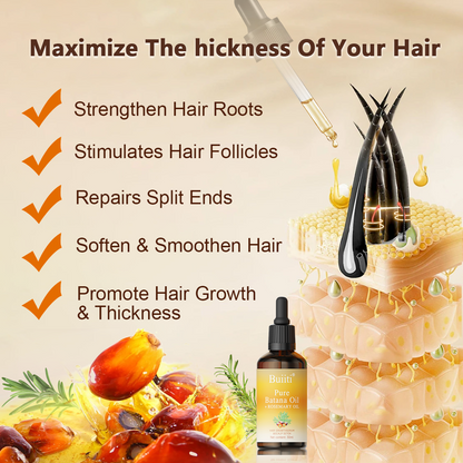 Buiiti Batana & Rosemary Hair Growth Oil for Men & Women -  Improve scalp health&Promotes Healthy Hair Growth, Hair Products, Scalp Health Boost