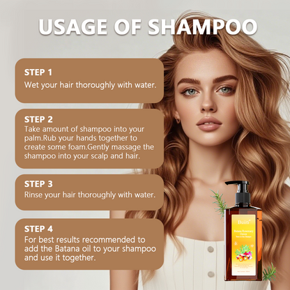 Buiiti Batana Rosemary Onion Three - in - One Anti-Hair Fall HairLoss Treatment Shampoo,Oil Control Antidandruff Haircare,Help HairGrowth For all hair types, natural Haircare