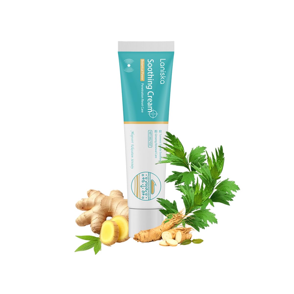 LANISKA Herbal Vein Care Cream for Legs & Shoulders, Botanical Massage Cream with Turmeric, Ginseng & Mugwort, Fast-Absorbing Moisturizing Formula for Daily Skin Care, 1 oz