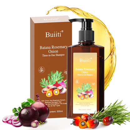 Buiiti Batana Rosemary Onion Three - in - One Anti-Hair Fall HairLoss Treatment Shampoo,Oil Control Antidandruff Haircare,Help HairGrowth For all hair types, natural Haircare