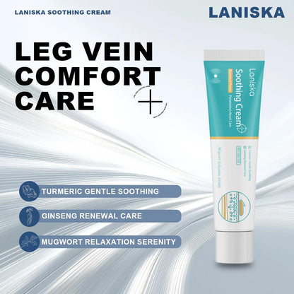 LANISKA Herbal Vein Care Cream for Legs & Shoulders, Botanical Massage Cream with Turmeric, Ginseng & Mugwort, Fast-Absorbing Moisturizing Formula for Daily Skin Care, 1 oz