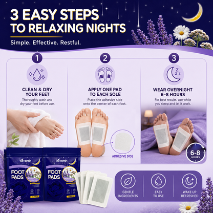 Ximonth Herbal Foot Patches – Overnight Relaxation & Sleep Support | Natural Foot Pads with Lavender, Chamomile & Valerian Root | Gentle Nighttime Foot Care | 10 Pieces
